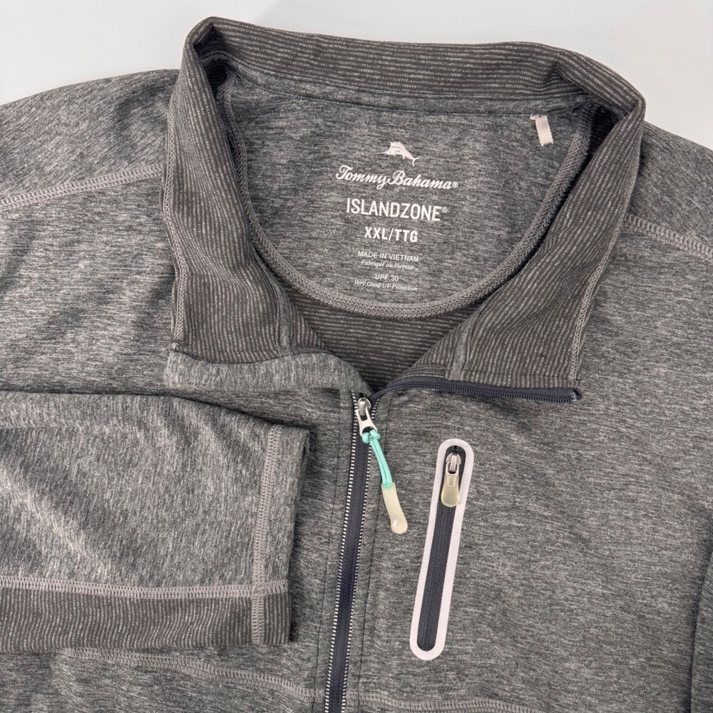 Tommy Bahama IslandZone Jacket Mens XXL Gray Full Zip UPF 30 Activewear
